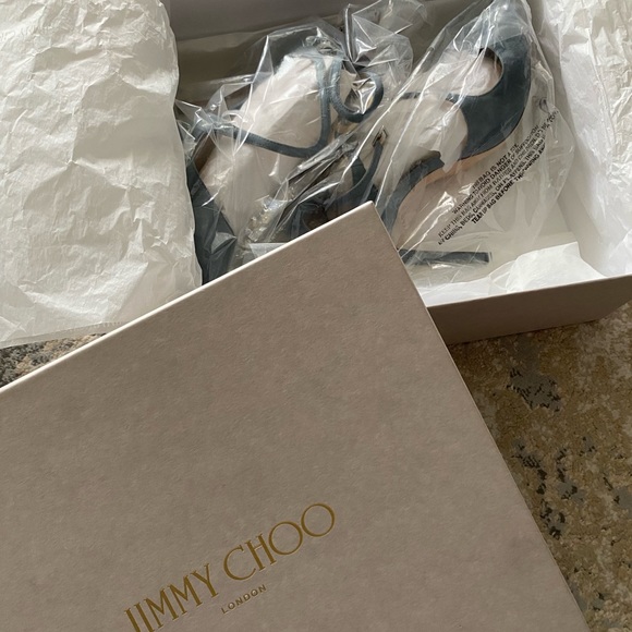 Jimmy Choo Lancer 100 Pointed Toe Slingback Classic, Dusk Blue, Size 8 (38.5) - Picture 7 of 7